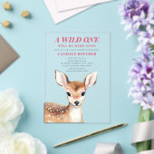 Wild eine rosa Gepunktete Hirschdusche Acryleinladungen (In Situ (Hochzeit))