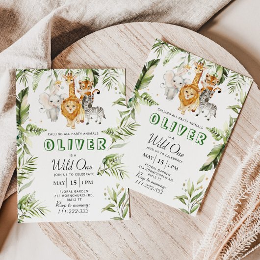 Wild eine Safari Geburtstagseinladung Einladung