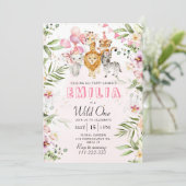 Wild eine Safari Geburtstagseinladung Einladung (Stehend Vorderseite)