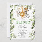 Wild eine Safari Geburtstagseinladung Einladung (Vorderseite)