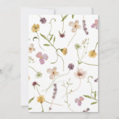 Wild eine Wildblumen Rosa Rosa 1. Geburtstag Einladung (Rückseite)