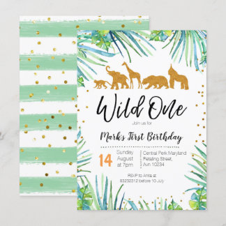 Wild eines Geburtstages Einladung Jungtiere Party