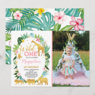 Wild eines Geburtstages Einladung Jungtiere Party