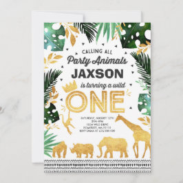 Wild eines Geburtstages Einladung Jungtiere Party