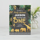 Wild eines Geburtstages Einladung Jungtiere Party (Stehend Vorderseite)