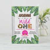 Wild Einladung zum Geburtstag. Dschungelmotiv (Stehend Vorderseite)