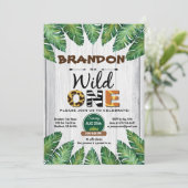 Wild Einladung zum Geburtstag. Junge Dschungel (Stehend Vorderseite)