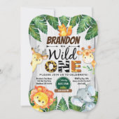 Wild Einladung zum Geburtstag. Junge Dschungelsafa (Vorderseite)