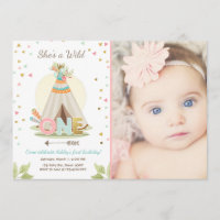 Wild Einladung zum Geburtstag Teepee Boho Girl