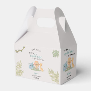 Wild eins auf dem Weg Safari Animals Baby Dusche Geschenkschachtel