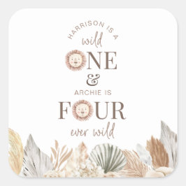 Wild Eins und Vier-Ever Wild Joint Party Quadratischer Aufkleber