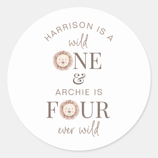 Wild Eins und Vier-Ever Wild Joint Party Runder Aufkleber (Vorderseite)