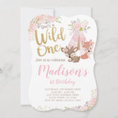 Wild eins, Woodland, Stamm Einladung (Vorderseite)