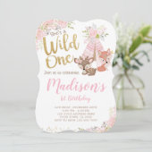 Wild eins, Woodland, Stamm Einladung (Stehend Vorderseite)