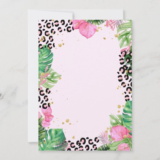 Wild Eintiere Jungle Tropical Blätter 1. Einladung (Rückseite)