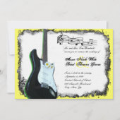 Wild Electric Guitar Limon Music Wedding Einladung (Vorderseite)