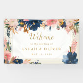 Wild Elegance | Begrüßung von Navy Blush & Gold Banner (Horizontal)