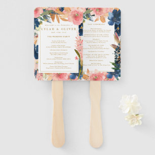 Wild Elegance   Blush & Gold Wedding Hand Fan Fächer