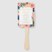 Wild Elegance | Blush & Gold Wedding Hand Fan Fächer (Vorderseite)