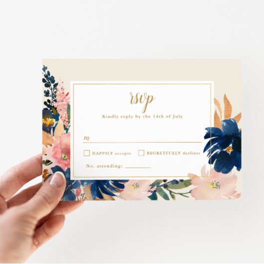 Wild Elegance | Hochzeitsmarsch und Hochzeit von G RSVP Karte