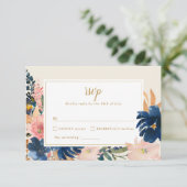 Wild Elegance | Hochzeitsmarsch und Hochzeit von G RSVP Karte (Stehend Vorderseite)