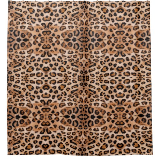 Wild Elegance Leopard Print Duschvorhang (Vorderseite)