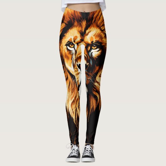 Wild Elegance: Lioness Printed Leggings (Vorderseite)
