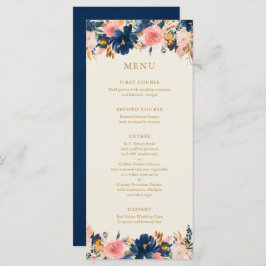 Wild Elegance | Navy Blush & Gold Floral Menu