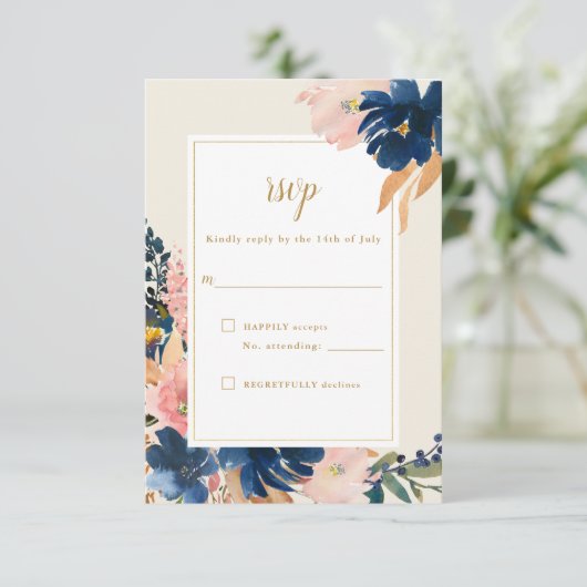 Wild Elegance | RSVP-Wagen für Hochzeitsfahrten un RSVP Karte (Stehend Vorderseite)