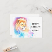 Wild Elegant Wish Lion Birthday Karte (Vorderseite/Rückseite Beispiel)