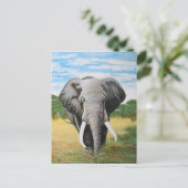 Wild Elephant Postkarte (Stehend Vorderseite)