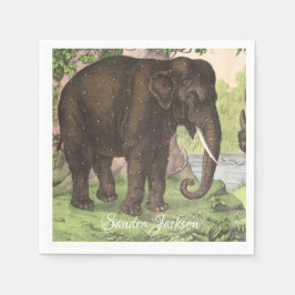 Wild Elephant Print Gender neutral Baby Shower Serviette