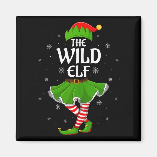 Wild Elf Christmas Family Girls Women Elf Squad Xm Magnet (Vorne)