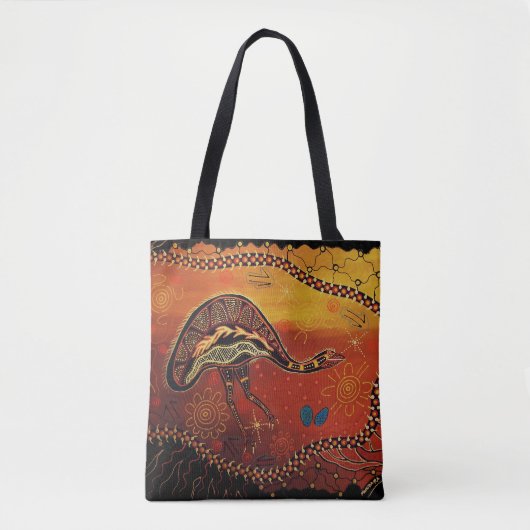 Wild Emu Aboriginal Tote Bag Tasche (Vorderseite)