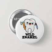 Wild Enamel Funny Wild Animal Tooth Puff Button (Vorne & Hinten)