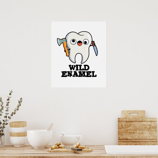 Wild Enamel Funny Wild Animal Tooth Puff Poster (Küche)