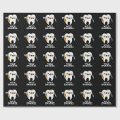 Wild Enamel Funny Wild Animal Tooth Pun Dark BG Geschenkpapier (Flach)