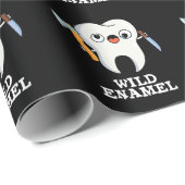 Wild Enamel Funny Wild Animal Tooth Pun Dark BG Geschenkpapier (Rolleneckpunkt)