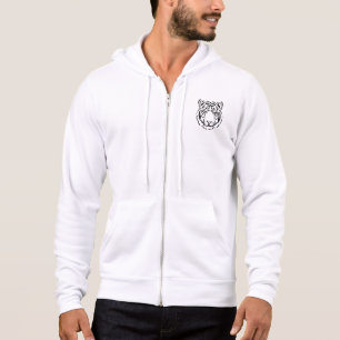 Wild Essence: Tiger Majesty White Jacket Hoodie