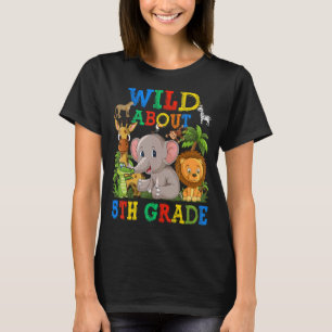Wild etwa 5. Klasse Safari Tiere Jungle zurück zu T-Shirt