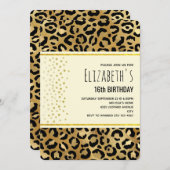 Wild & Exotic Leopard Print Pattern Birthday Invit Einladung (Vorne/Hinten)