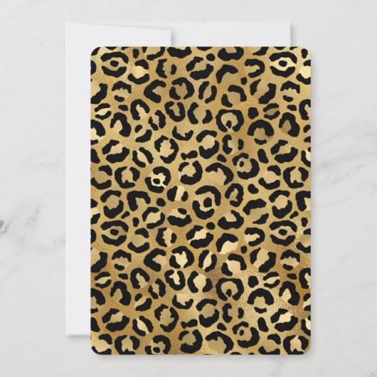 Wild & Exotic Leopard Print Pattern Birthday Invit Einladung (Rückseite)