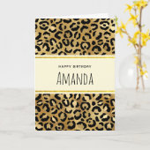 Wild & Exotic Leopard Print Pattern Birthday Karte (Gelbe Blume)