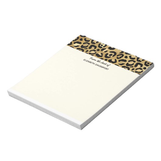 Wild & Exotic Leopard Print Pattern Border Notizblock (Rotiert)