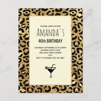 Wild & Exotic Leopard Print Pattern Geburtstag Einladungspostkarte