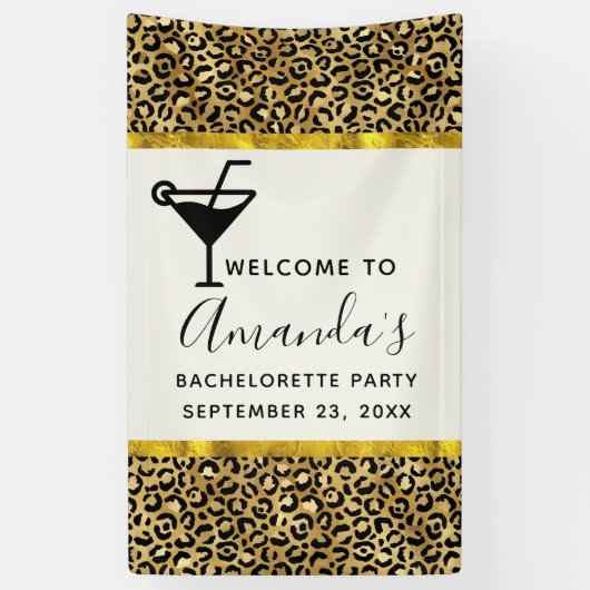 Wild & exotisch Leopard Druckmuster Bachelorette Banner (Vertikal)
