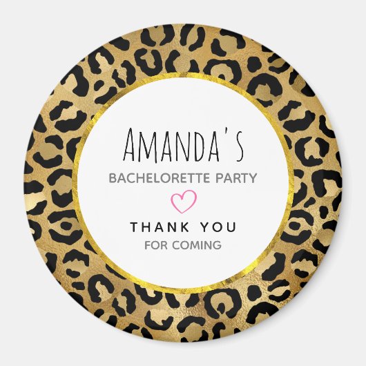 Wild & exotisch Leopard Druckmuster Bachelorette Magnet (Vorne)