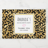 Wild & exotisch Leopard Druckmuster Bachelorette Schaumweinetikett (Einzelnes Label)