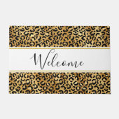 Wild & exotisch Leopard Print Muster Willkommen Fußmatte (Vorderseite)