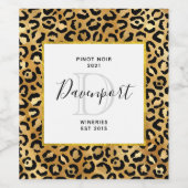 Wild & exotischer Leopard Print Pattern Wine makin Weinetikett (Einzelnes Label)